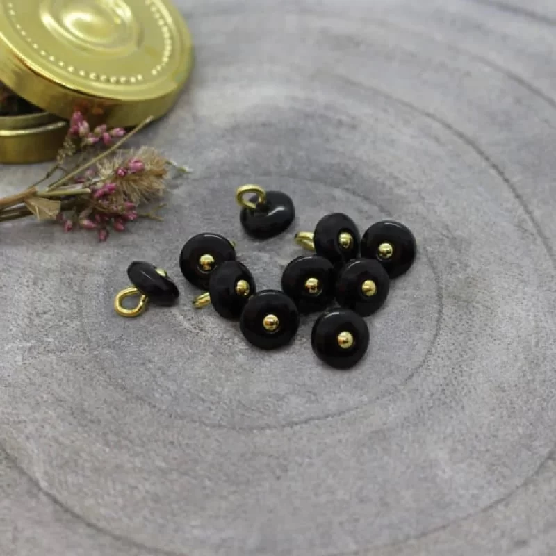 jewel buttons black 1 2 fire naturale de crosetat