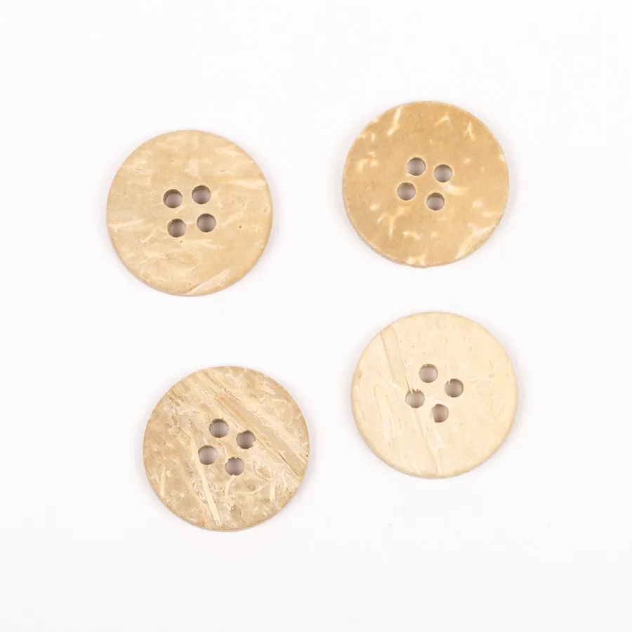Nasturi din Nucă de Cocos Albit - 20mm - imagine 3