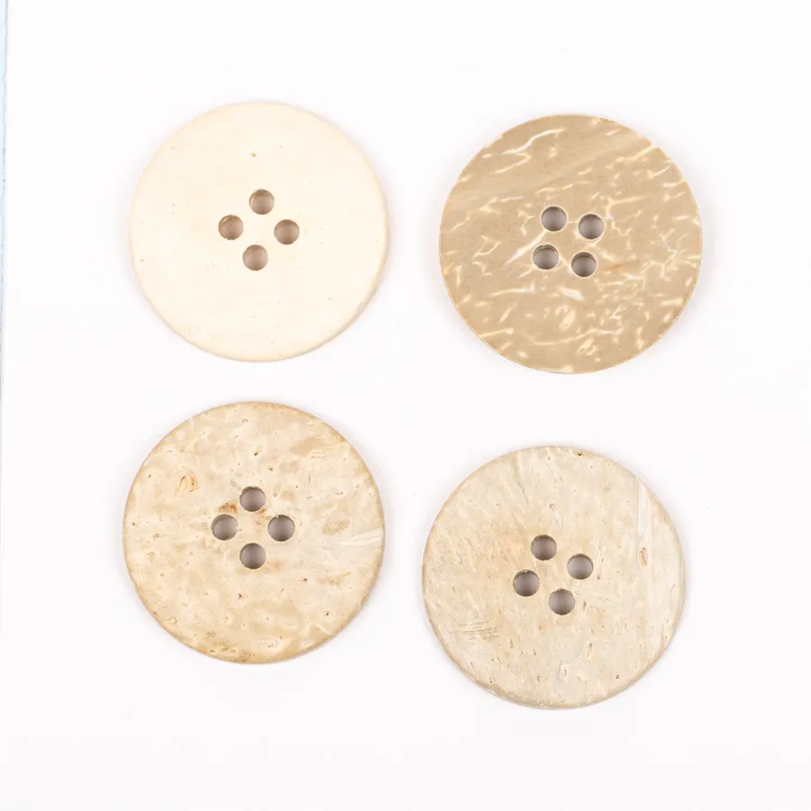 Nasturi din Nucă de Cocos Albit - 25mm - imagine 2