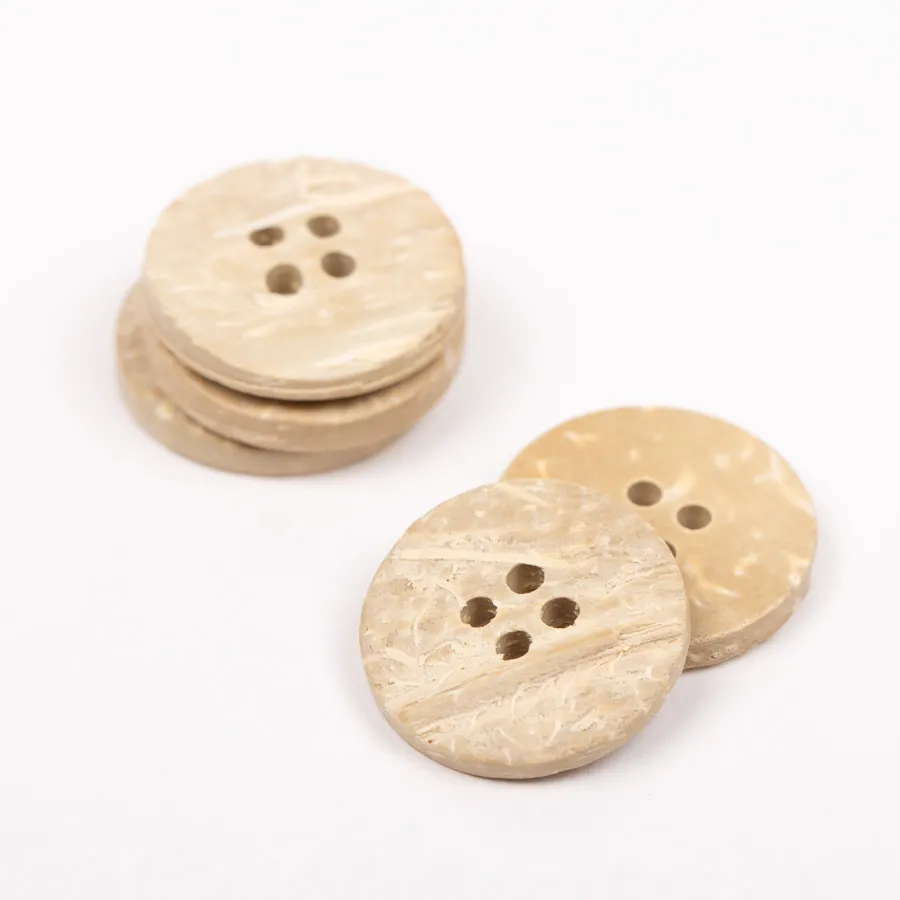 Nasturi din Nucă de Cocos Albit - 20mm - imagine 2